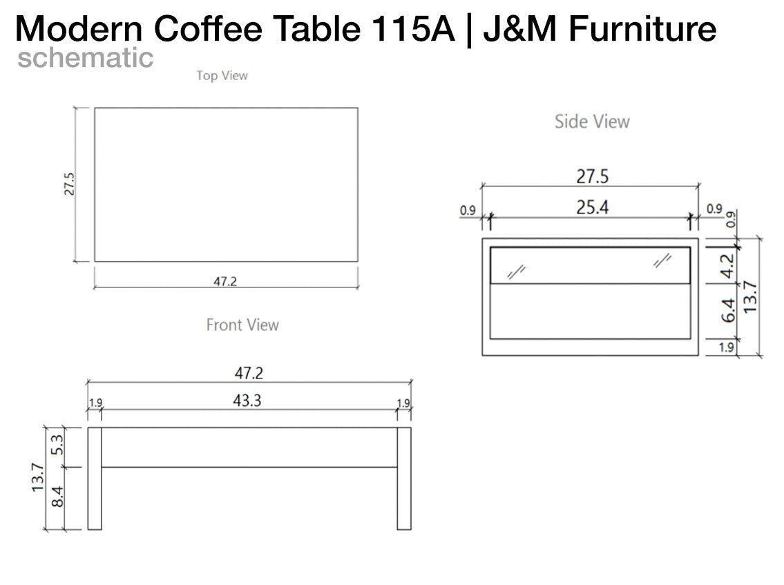 Modern Coffee Table 115A | J&M Furniture - Canal Furniture