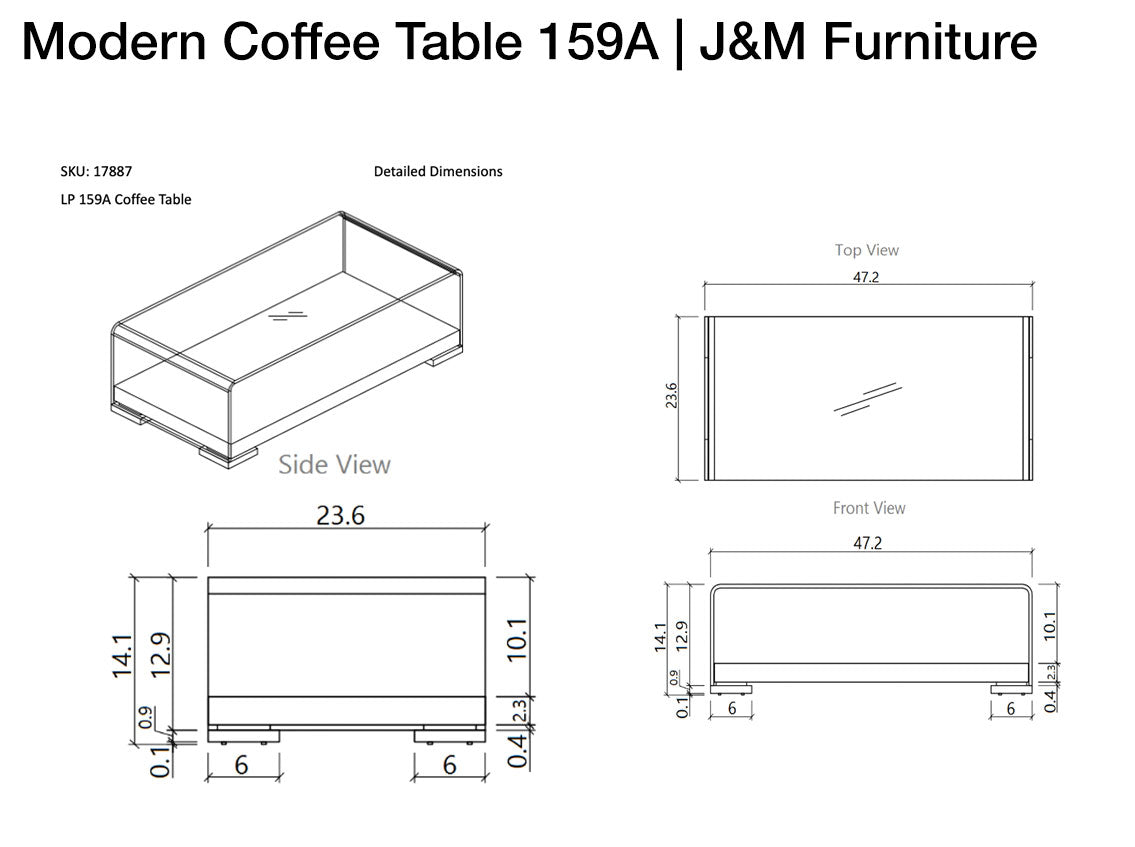 Modern Coffee Table 159A | J&M Furniture - Canal Furniture