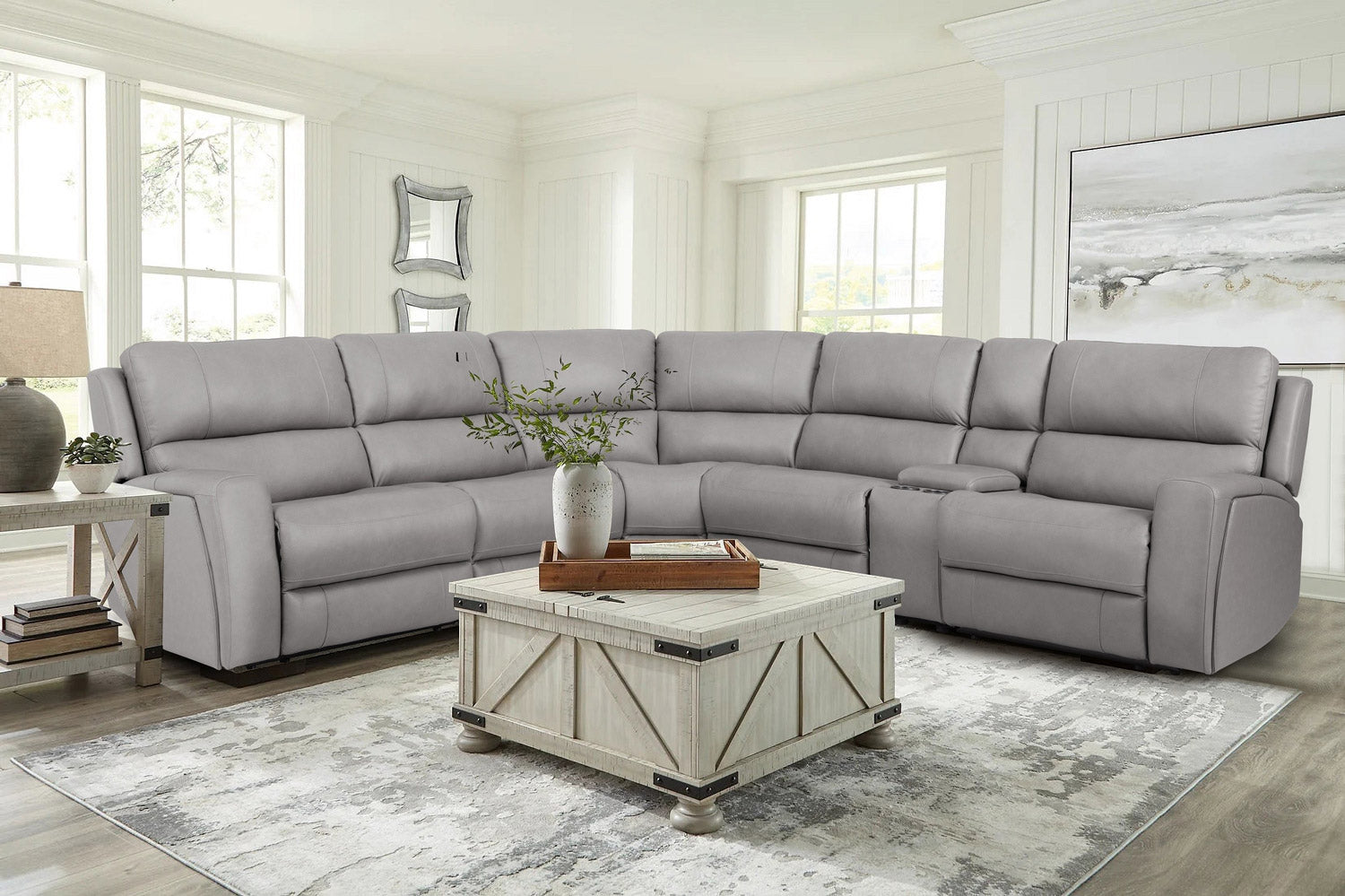 70815M Reclining Sectional in Grey | J&M Furniture - Canal Furniture