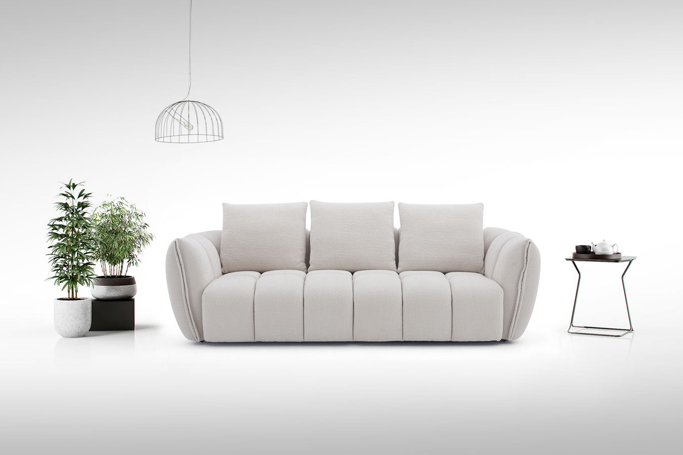 Lennox Fabric Loveseat in Light Grey | J&M Furniture - Canal Furniture