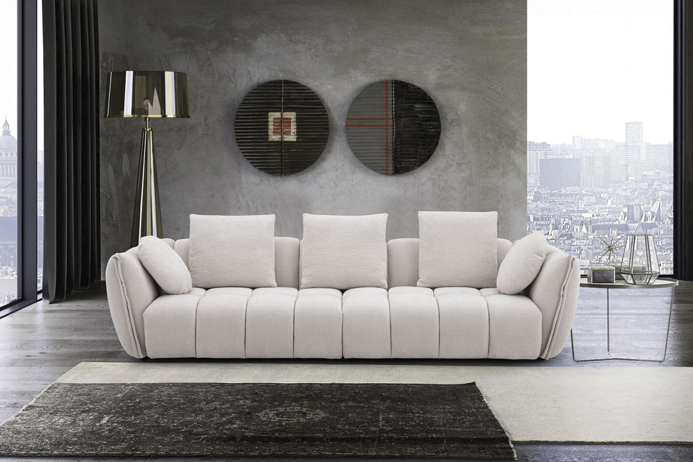 Lennox Fabric Sofa in Light Grey | J&M Furniture - Canal Furniture