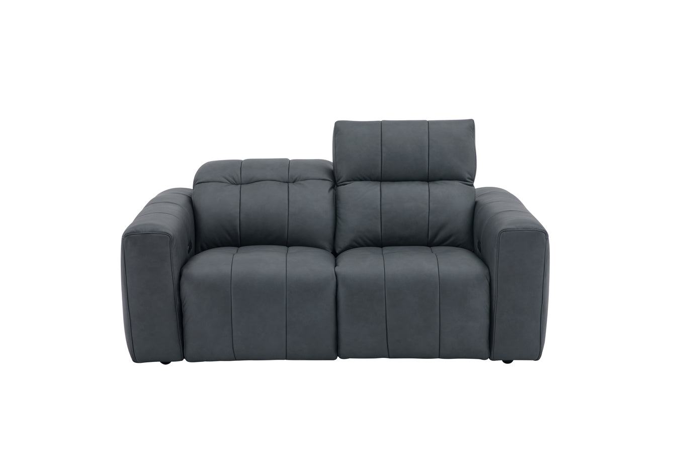 Prescott Leather Loveseat in Dark Grey | J&M Furniture - Canal Furniture