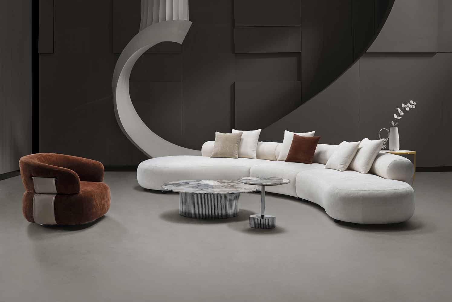 HF5018 Modern Fabric Sofa in White | J&M Furniture - Canal Furniture