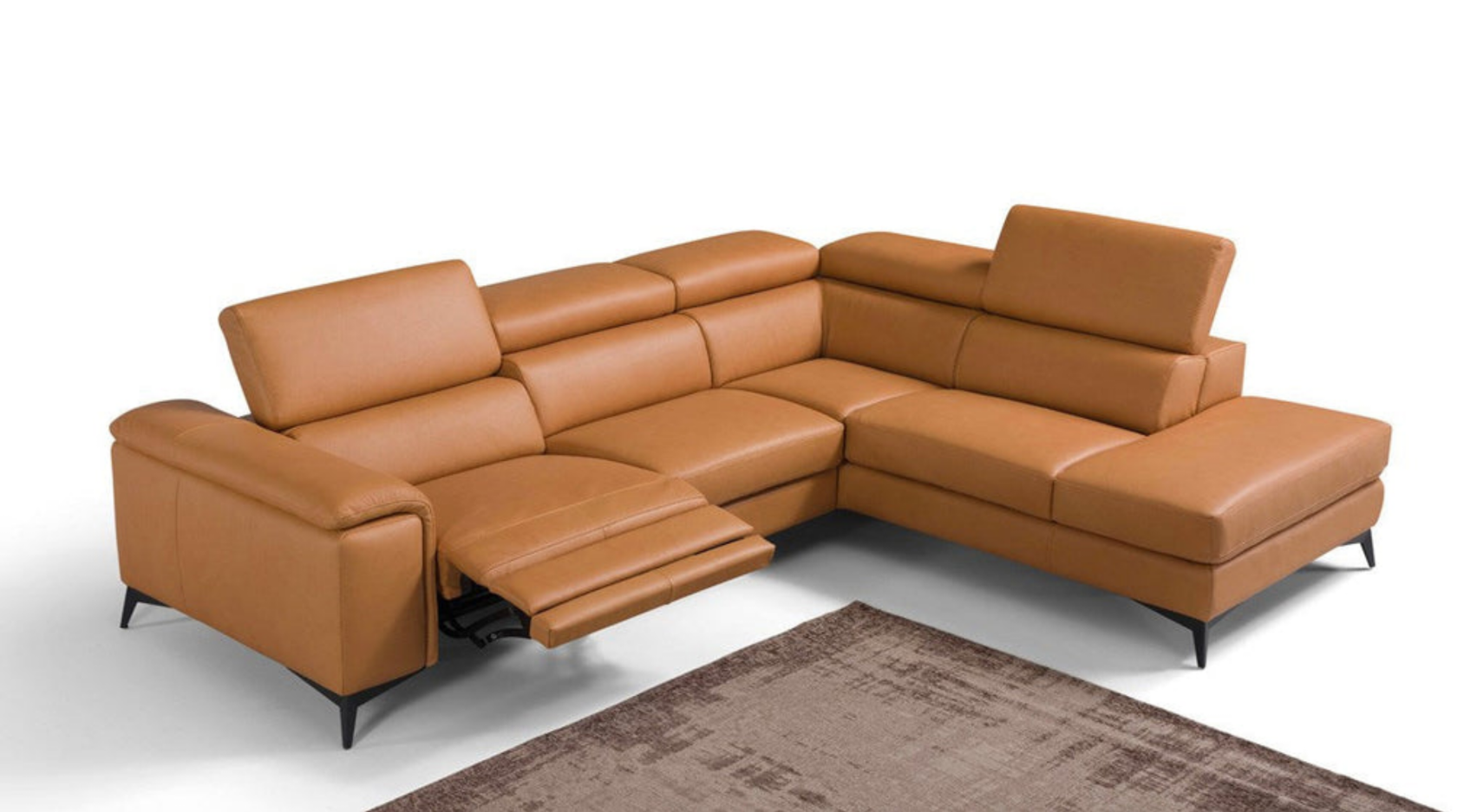 Emu Sectional Sofa in Caramel | Max Divani (Special Order) - Canal Furniture