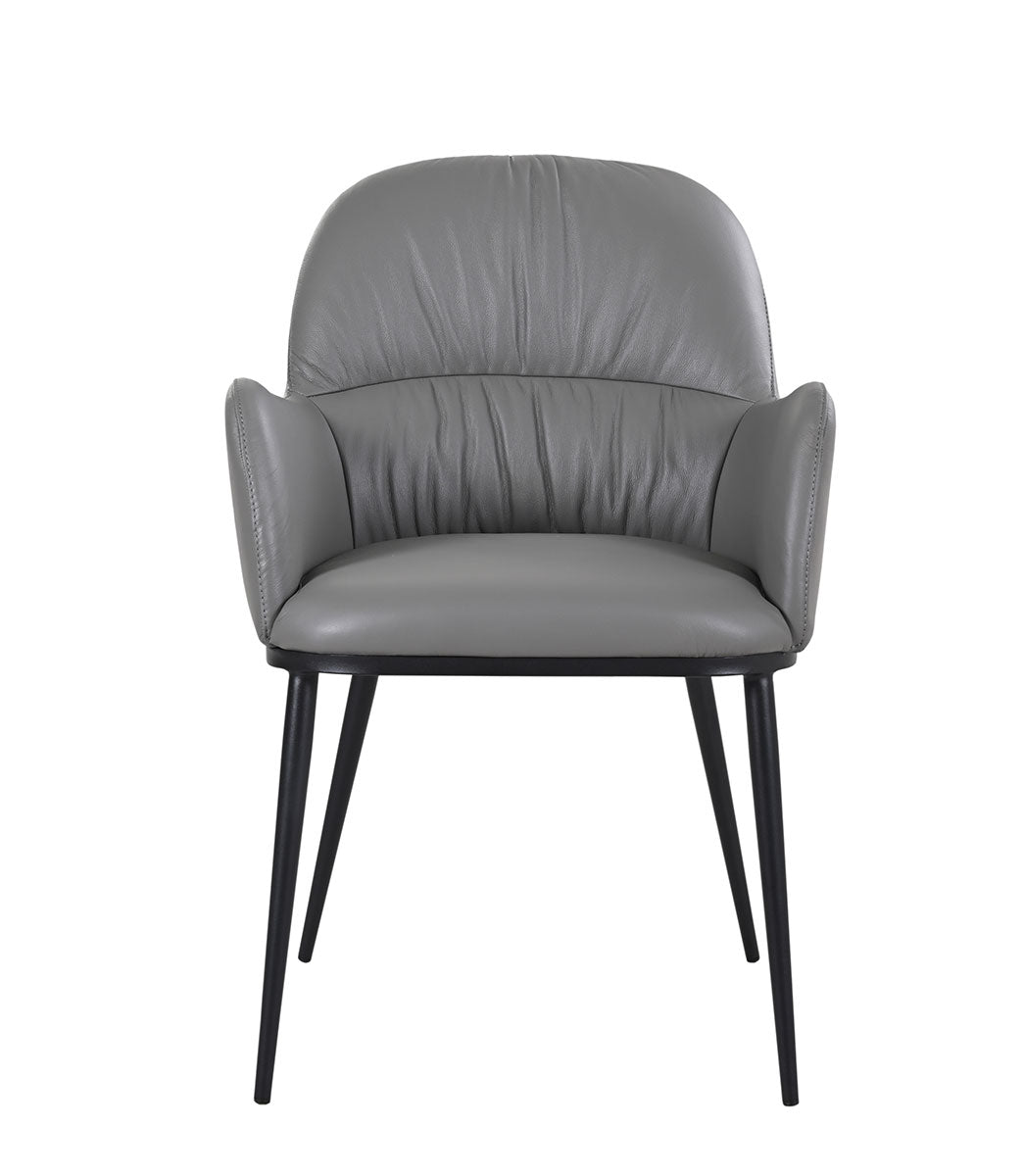 Kora Leather Armchair in Dark Grey | J&M Furniture - Canal Furniture
