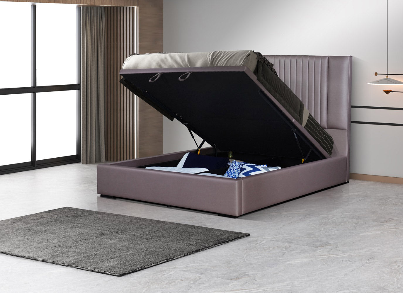 Nara Storage Bed in Stone | J&M Furniture - Canal Furniture