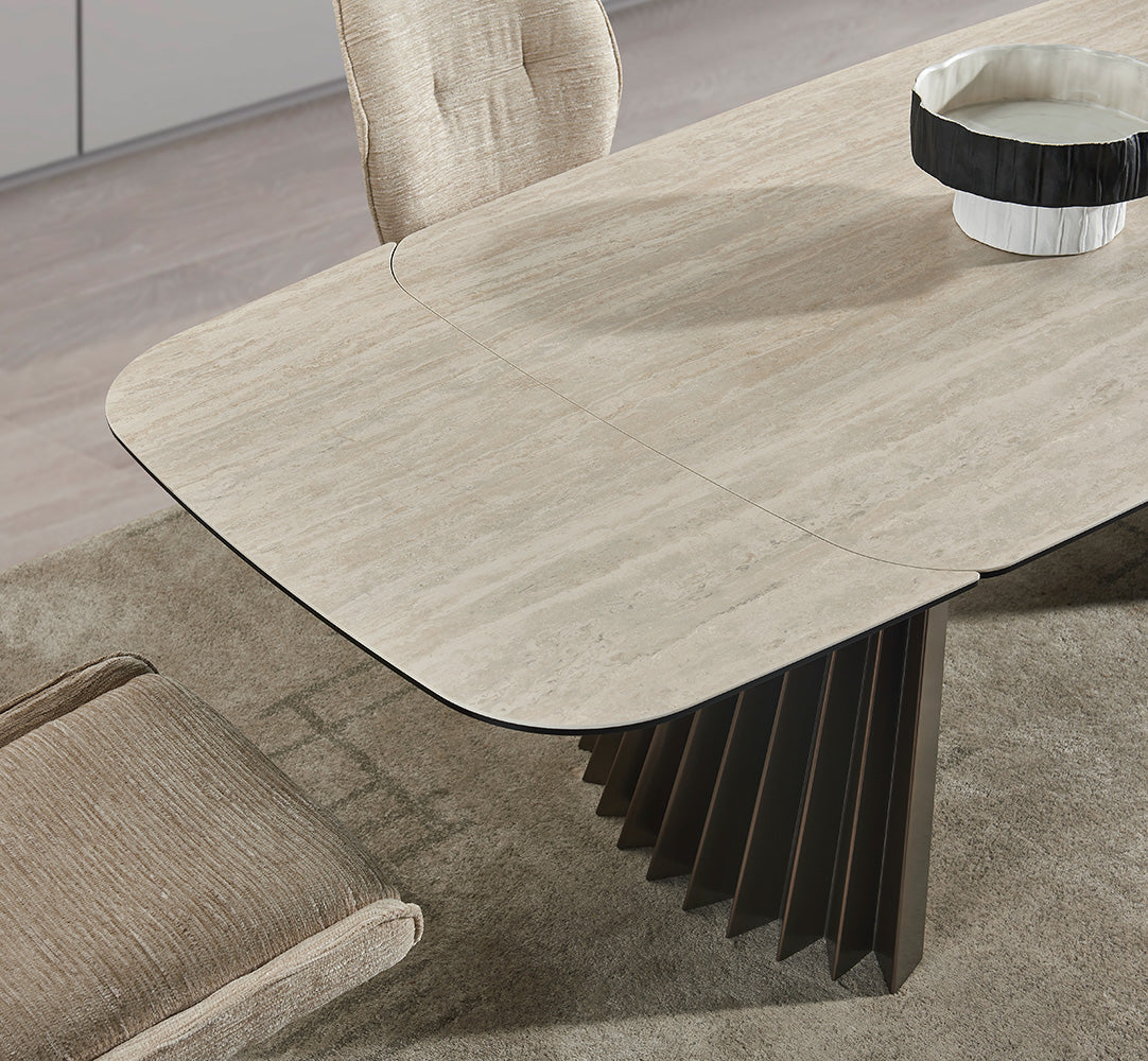 Warm Travertine Extension Table | J&M Furniture - Canal Furniture