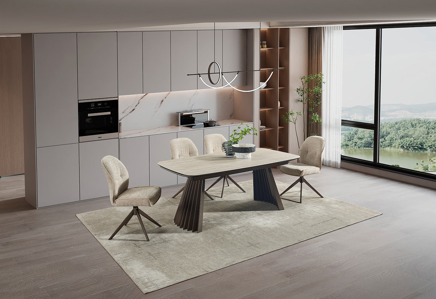 Warm Travertine Extension Table | J&M Furniture - Canal Furniture