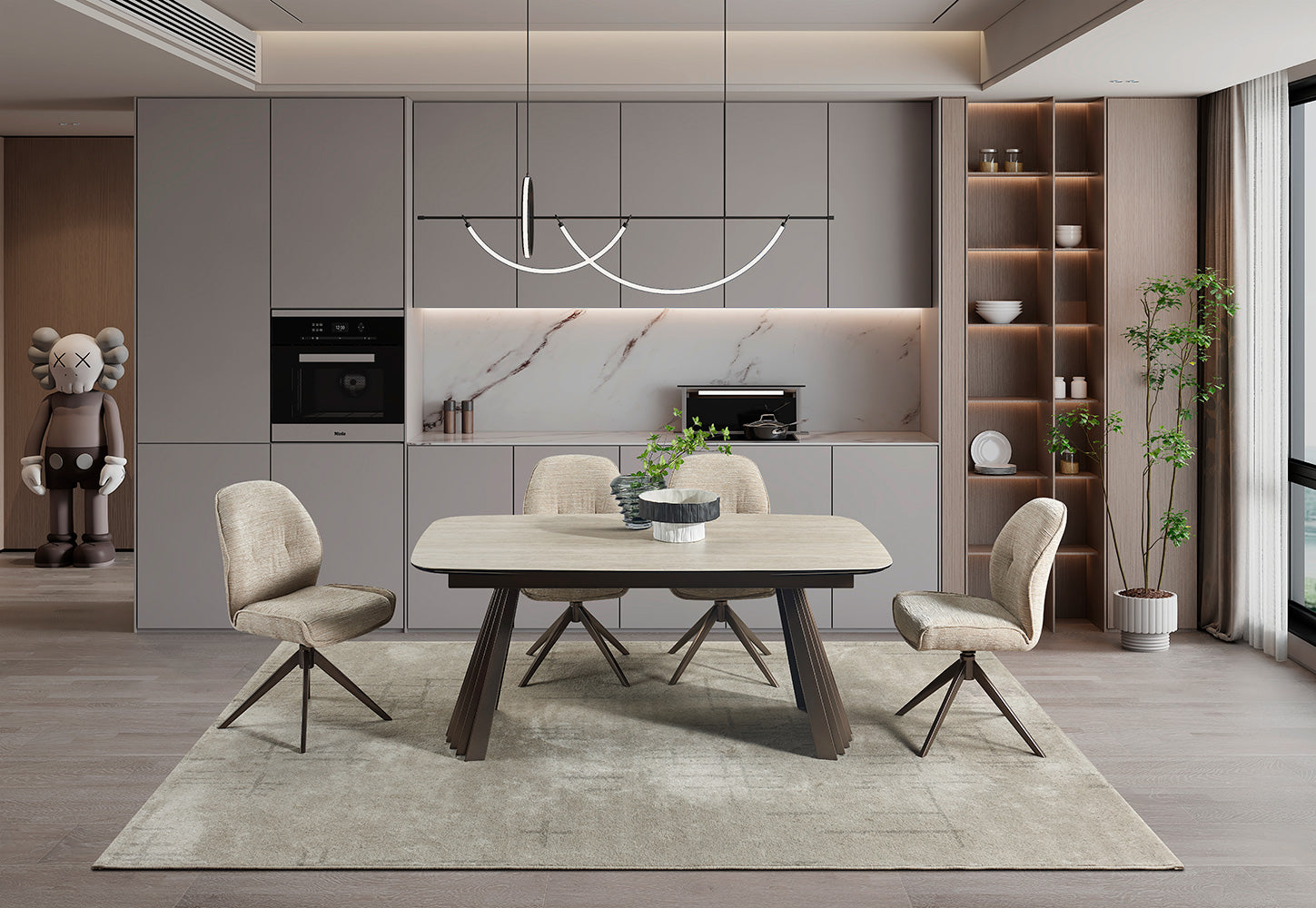 Warm Travertine Extension Table | J&M Furniture - Canal Furniture