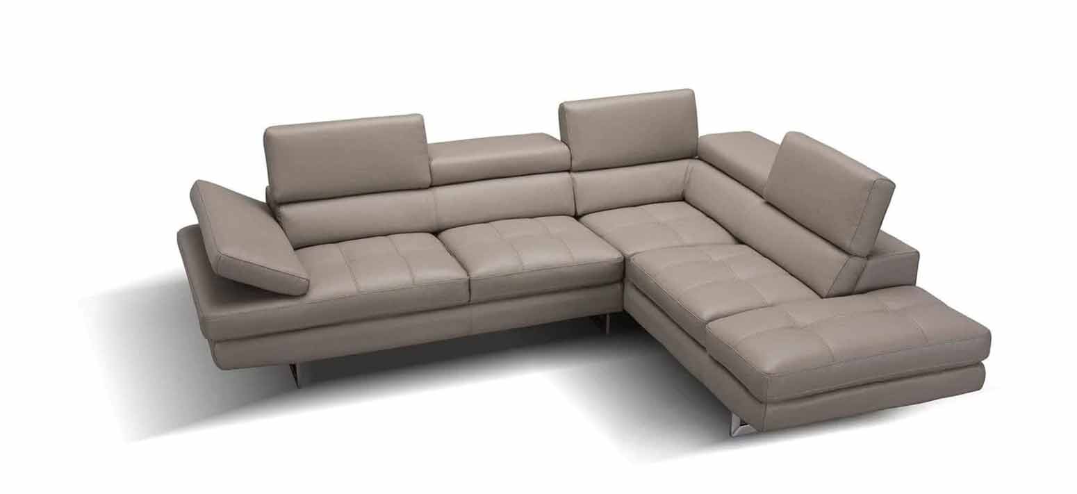 Forza A761 Italian Leather Sectional In Peanut - Canal Furniture