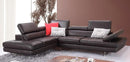 Forza A761 Italian Leather Sectional In Red