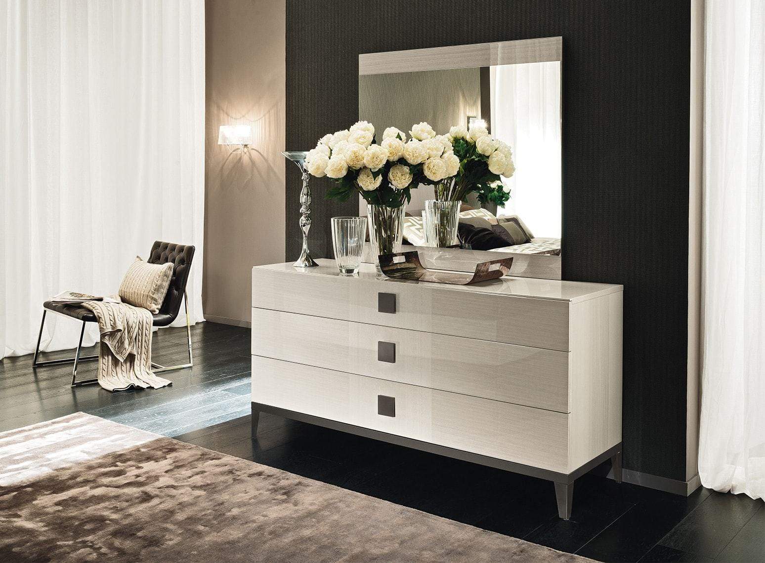 Alf Italia Bedroom Sets Mont Blanc Bed w/ Wooden Headboard | Alf Italia