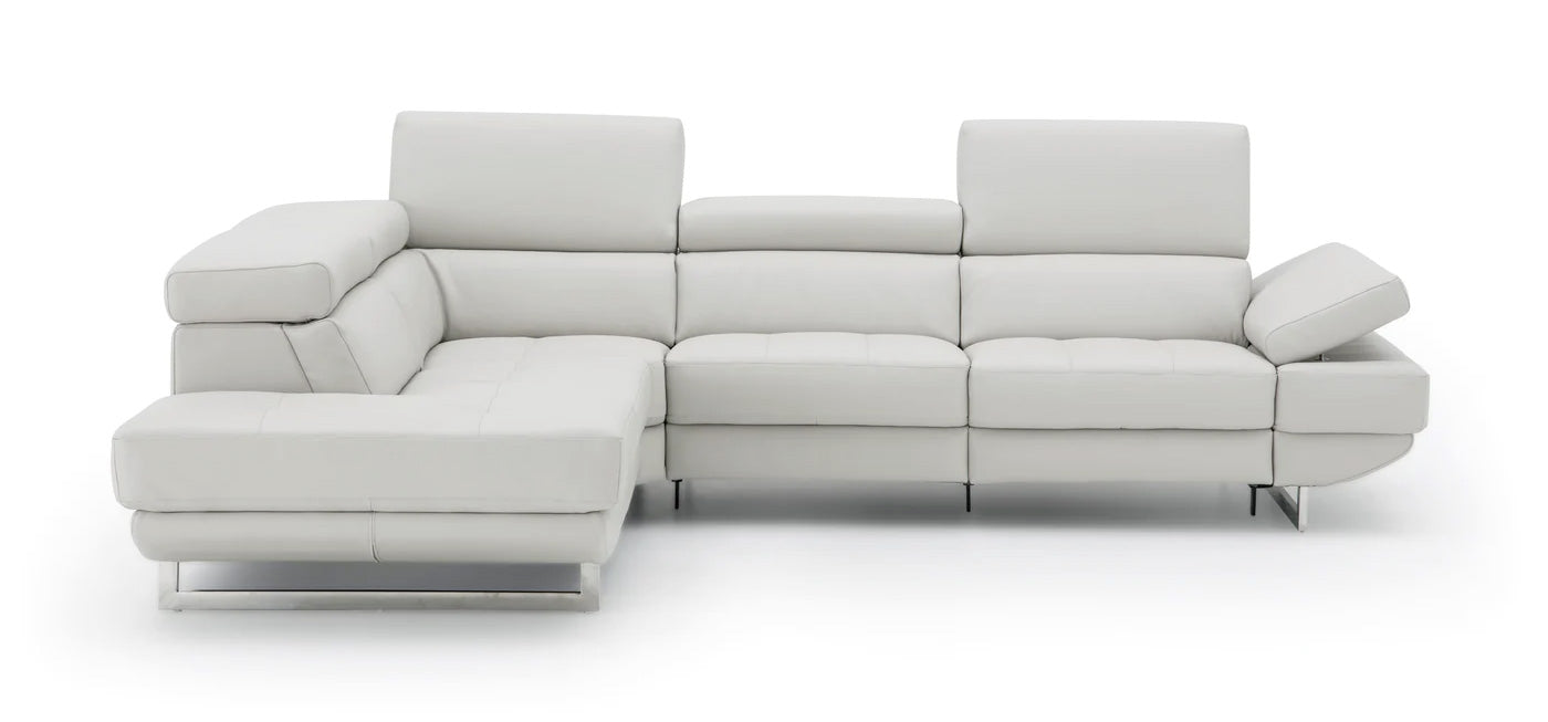 Annalaise Leather Recliner Sectional in Silver Grey | J&M Furniture - Canal Furniture
