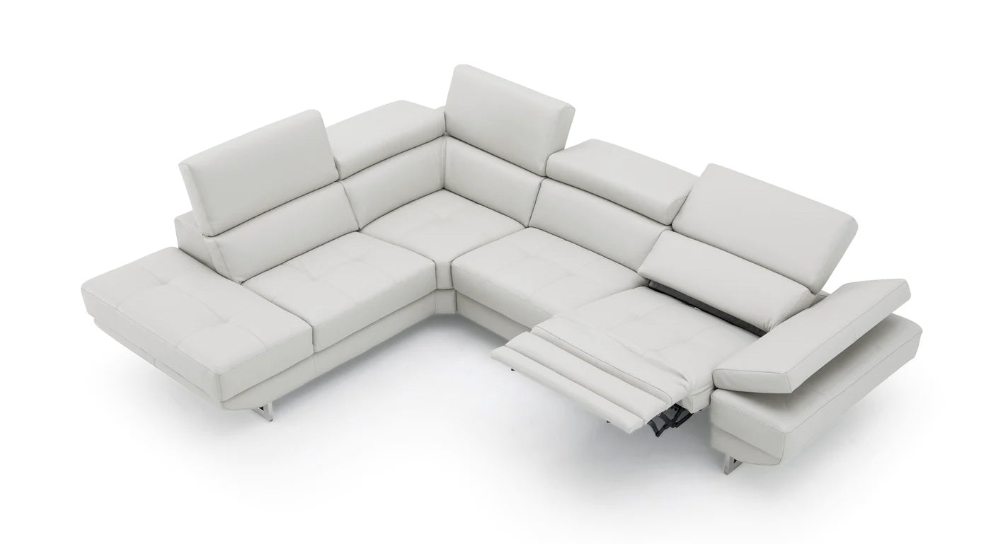 Annalaise Leather Recliner Sectional in Silver Grey | J&M Furniture - Canal Furniture