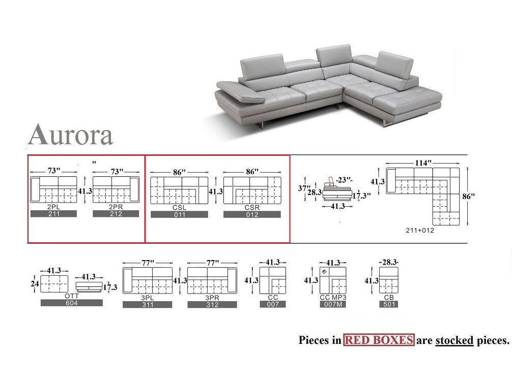 Aurora Modern Sectional | J&M Furniture - Canal Furniture