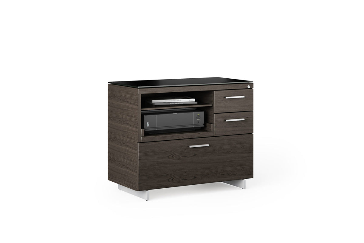 BDI Multifunction Cabinet Charcoal Stained Ash (CRL) - Satin Nickel (S) Sequel 6117 Multifunction Storage & Printer Cabinet | BDI Furniture