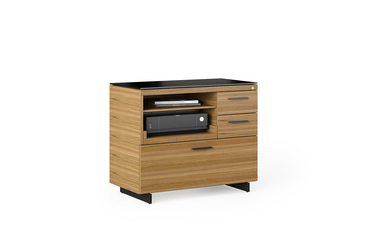 BDI Multifunction Cabinet Natural Walnut (WL) - Black (B) Sequel 6117 Multifunction Storage & Printer Cabinet | BDI Furniture