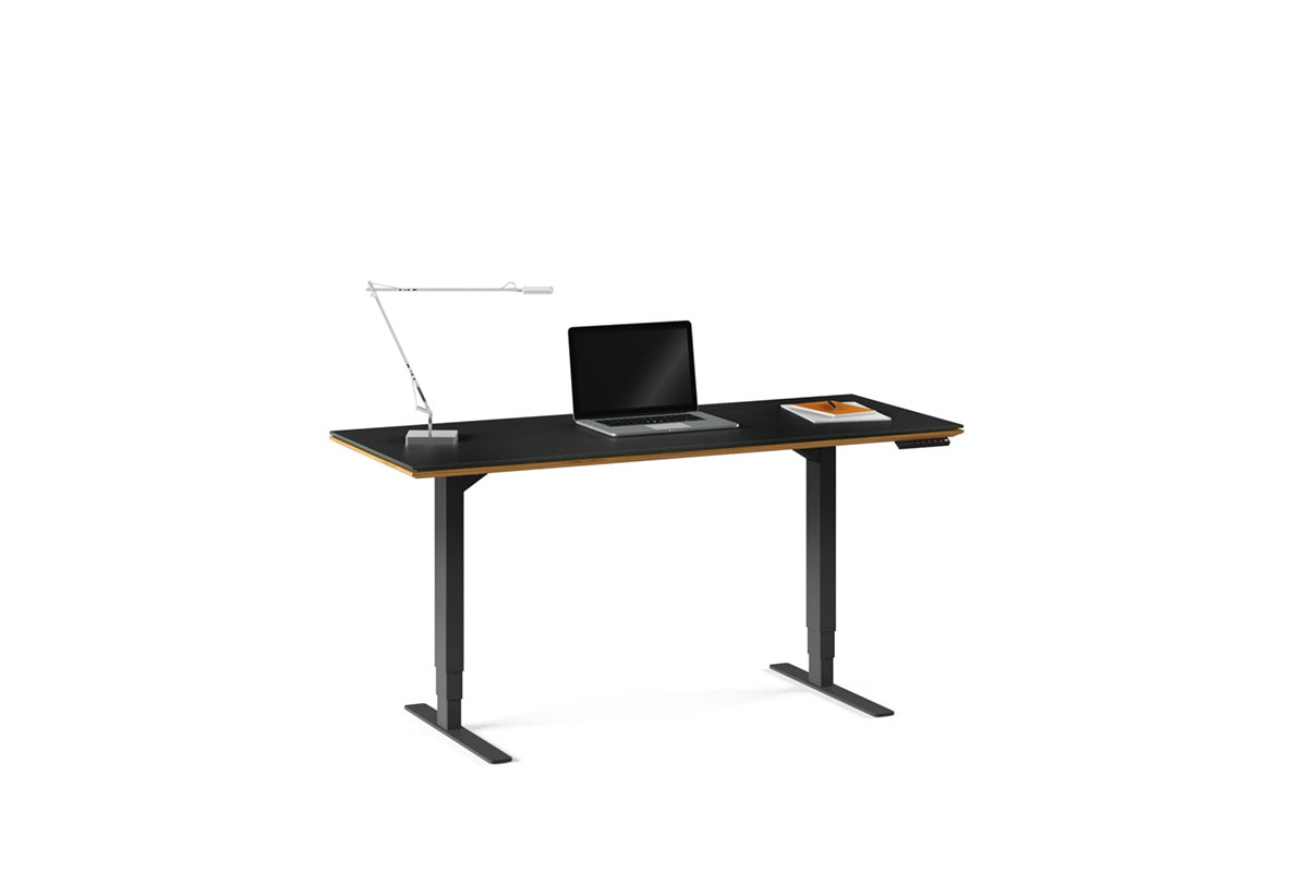 BDI Standing Desk | 60"x24" Natural Walnut (WL) Sequel 6151 Height Adjustable Standing Desk - 60"x24" | BDI Furniture