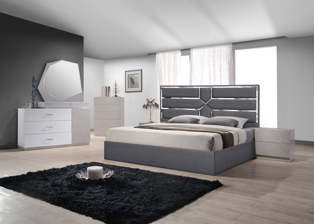 Da Vinci Bed in Charcoal - Canal Furniture