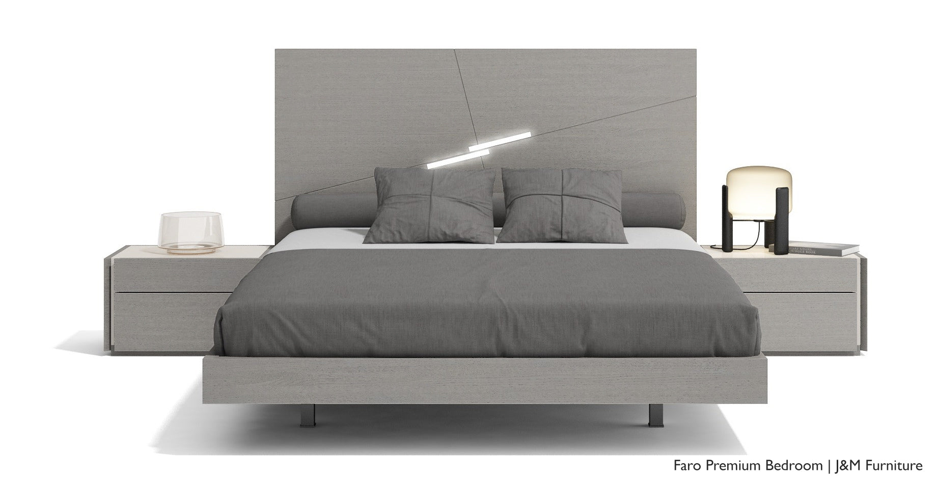 Faro Premium Bed in Grey | J&M Furniture - Canal Furniture