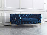 Glamour Blue Loveseat - Open Box - Canal Furniture