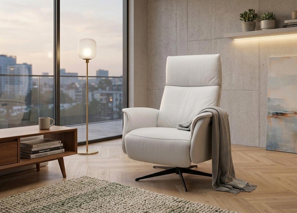 Hjort Knudsen Chair Superior 8007 Recliner in White | Hjort Knudsen
