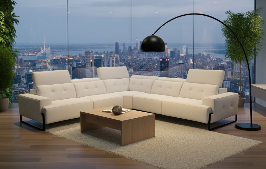 i772 Reclining Sectional Sofa in White | Incanto - Canal Furniture