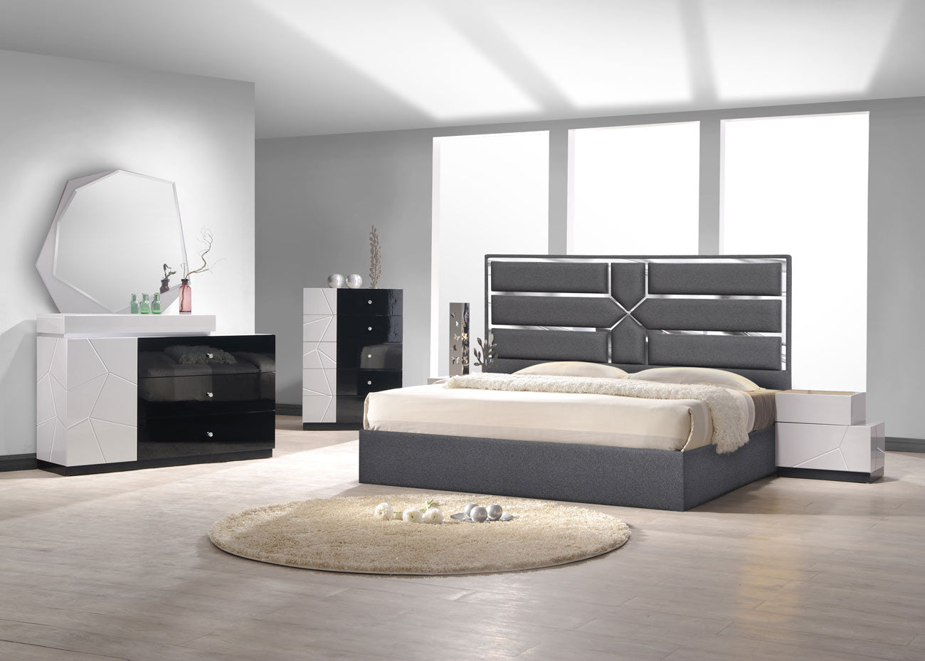 J and M Furniture Bed Da Vinci Bed in Charcoal