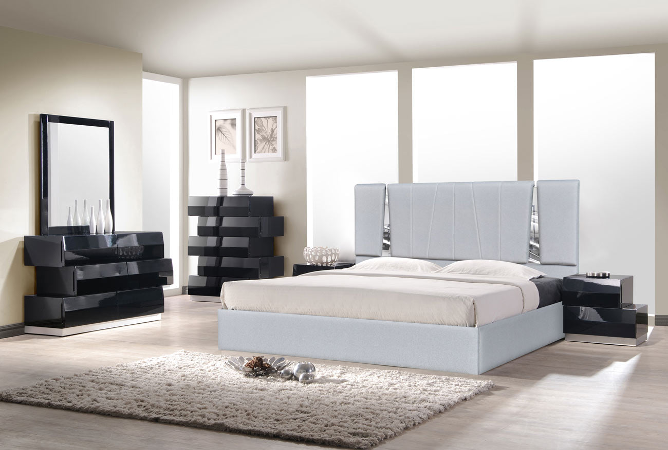 J and M Furniture Bed Matisse Bed in Silver Grey