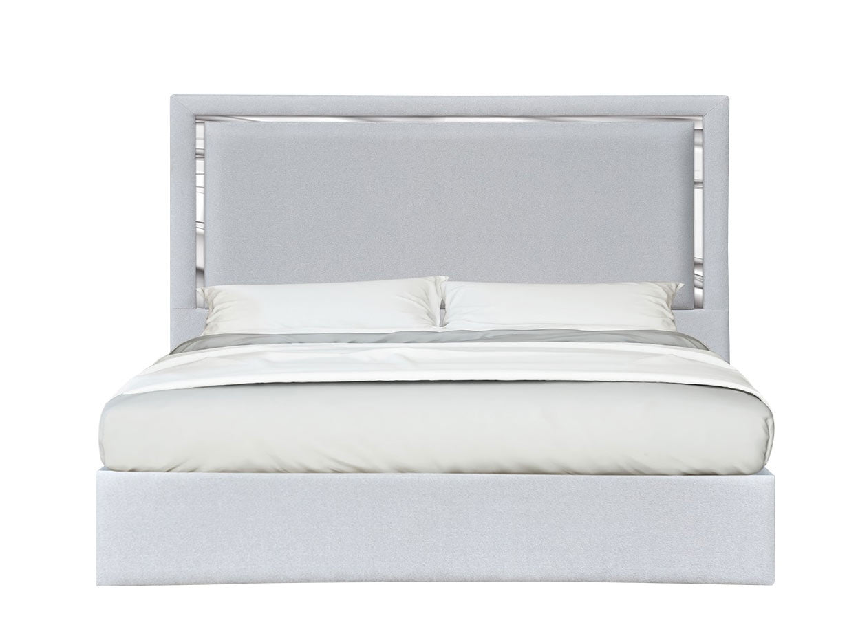 J and M Furniture Bed Monet Bed in Silver Grey
