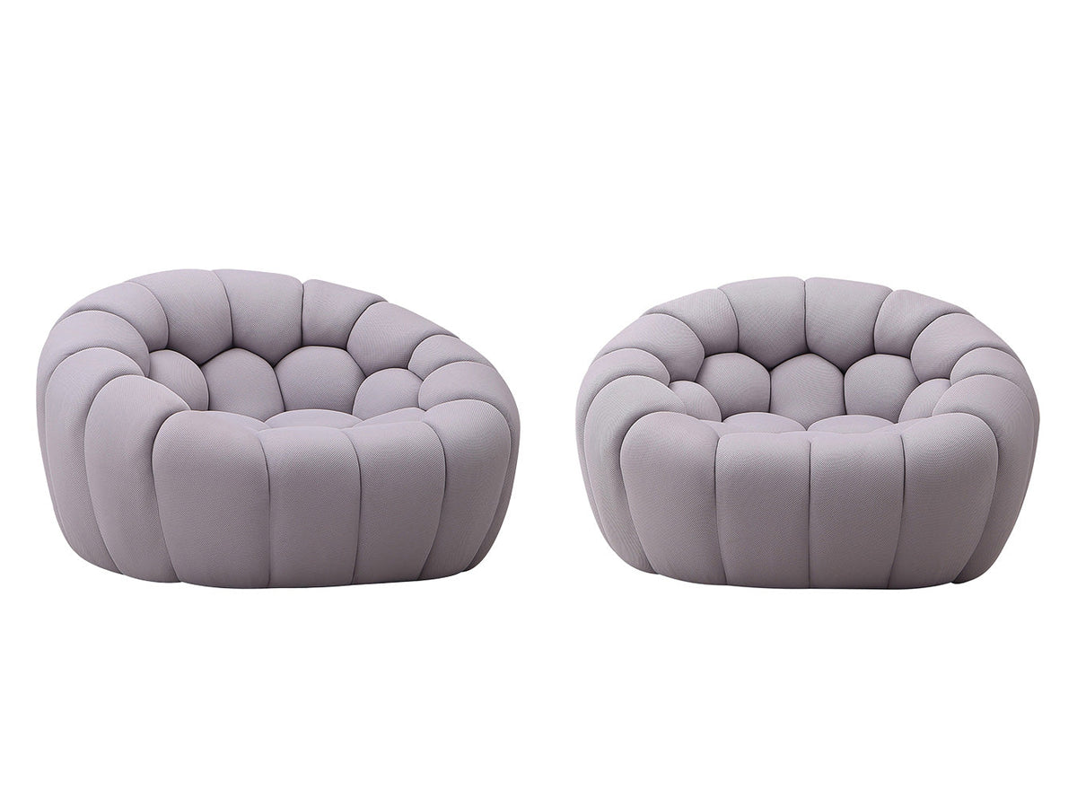 J and M Furniture Chair 2 Chairs Fantasy Fabric Chair in Grey