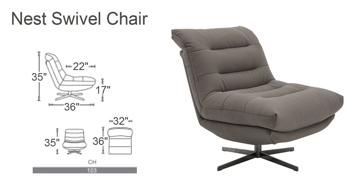 J and M Furniture Chair Nest Swivel Chair in Brownie | J&M Furniture