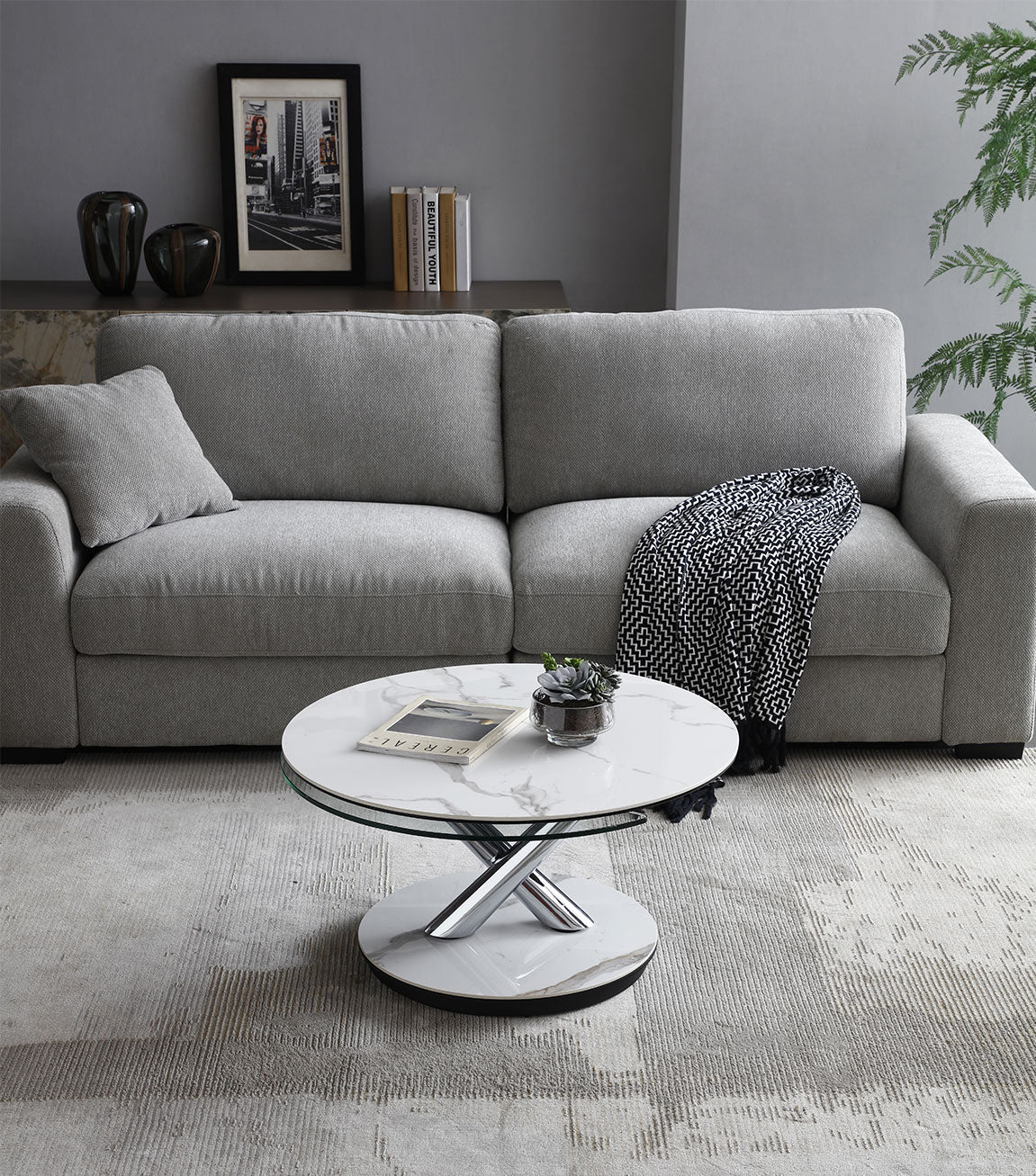 J and M Furniture Coffee Table Moon Rotary Coffee Table | J&M Furniture