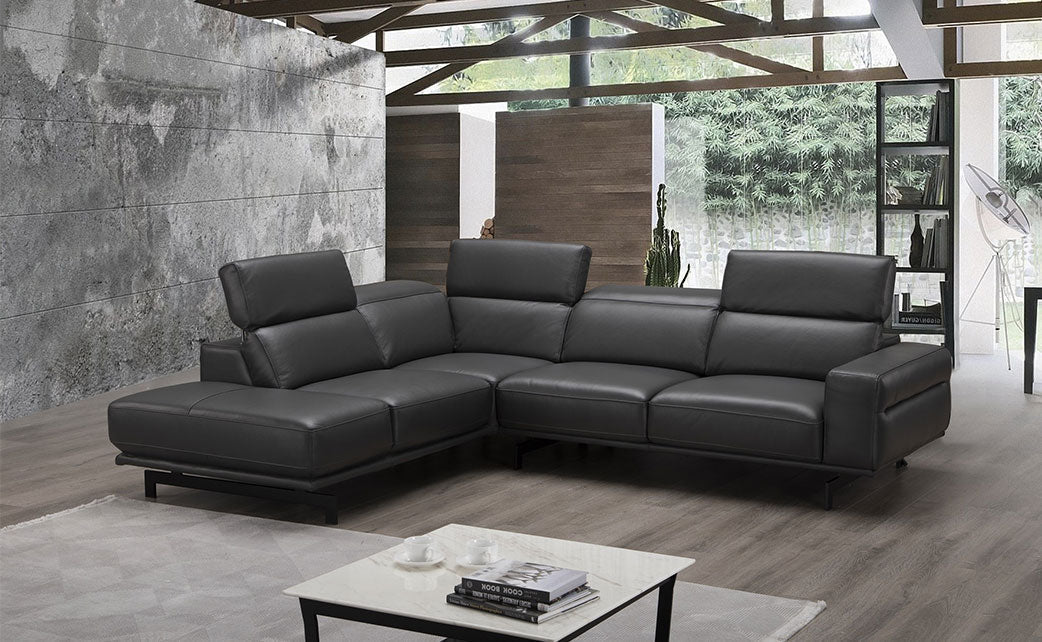 J and M Furniture Couches & Sofa Davenport Modern Sectional in Slate Grey | J&M Furniture
