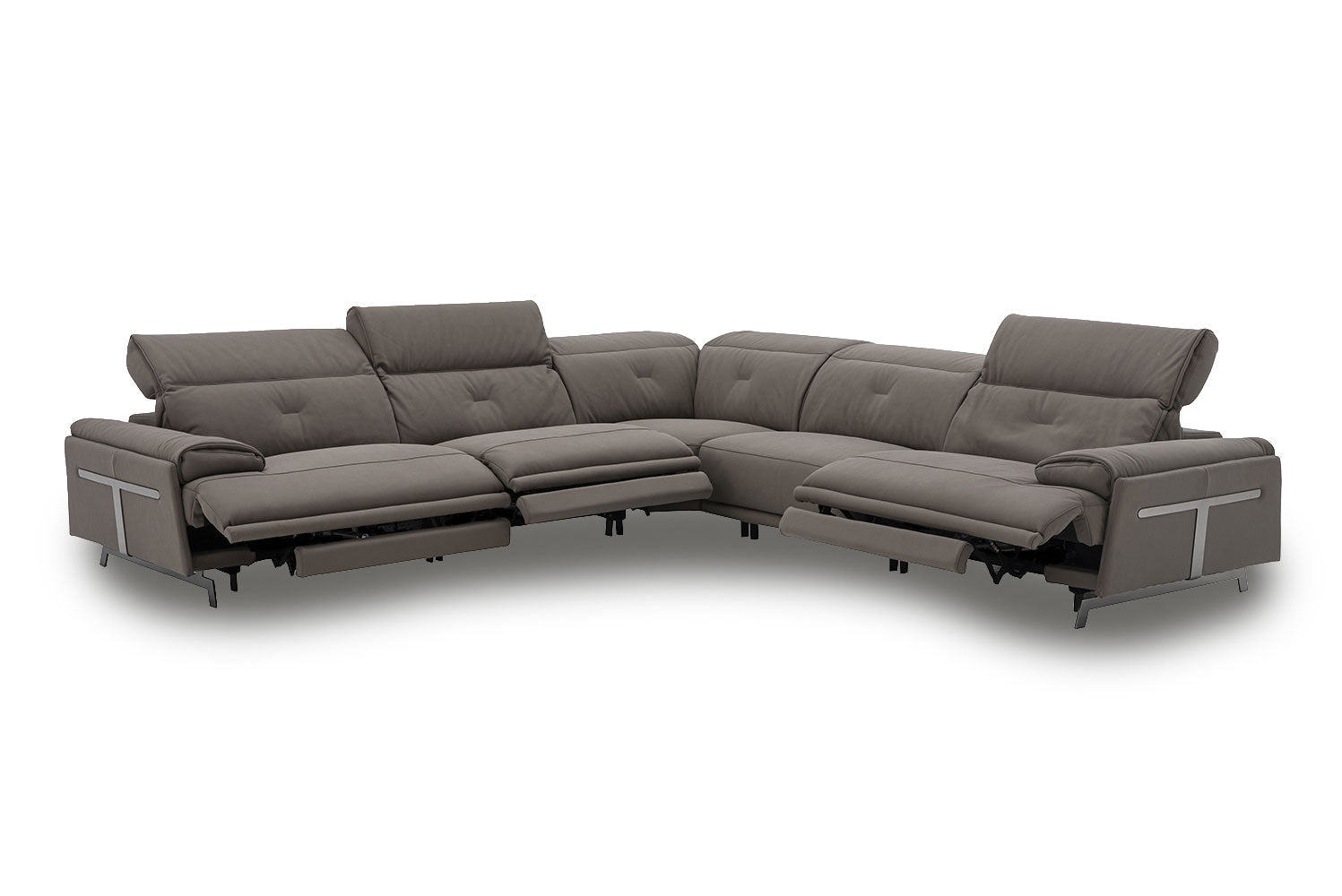 J and M Furniture Couches & Sofa Dolce Vita Leather Power Reclining Sectional in Brownie