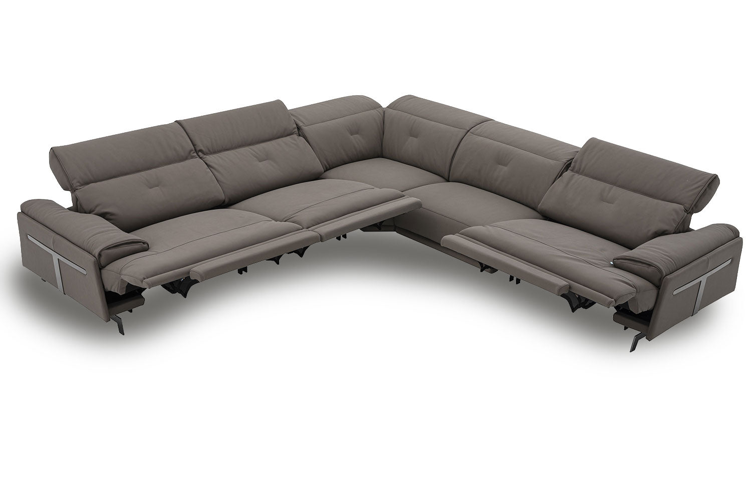 J and M Furniture Couches & Sofa Dolce Vita Leather Power Reclining Sectional in Brownie