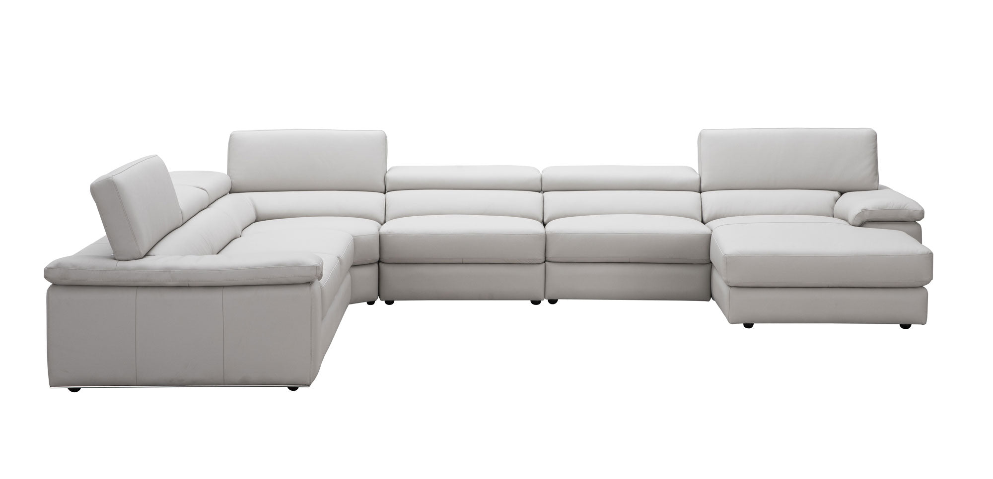 J and M Furniture Couches & Sofa Kobe Leather Sectional in Silver Grey | J&M Furniture