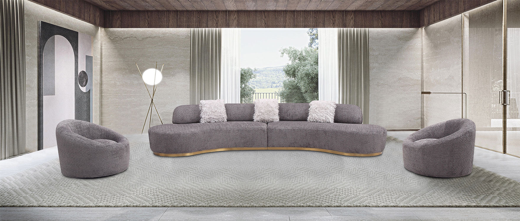 J and M Furniture Couches & Sofa Moon Fabric Sectional in Dark Grey | J&M Furniture