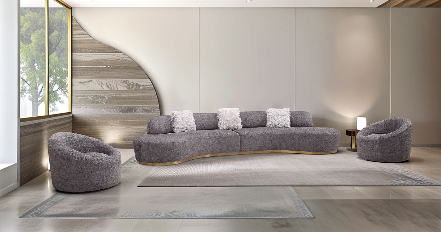 J and M Furniture Couches & Sofa Moon Fabric Sectional in Dark Grey | J&M Furniture