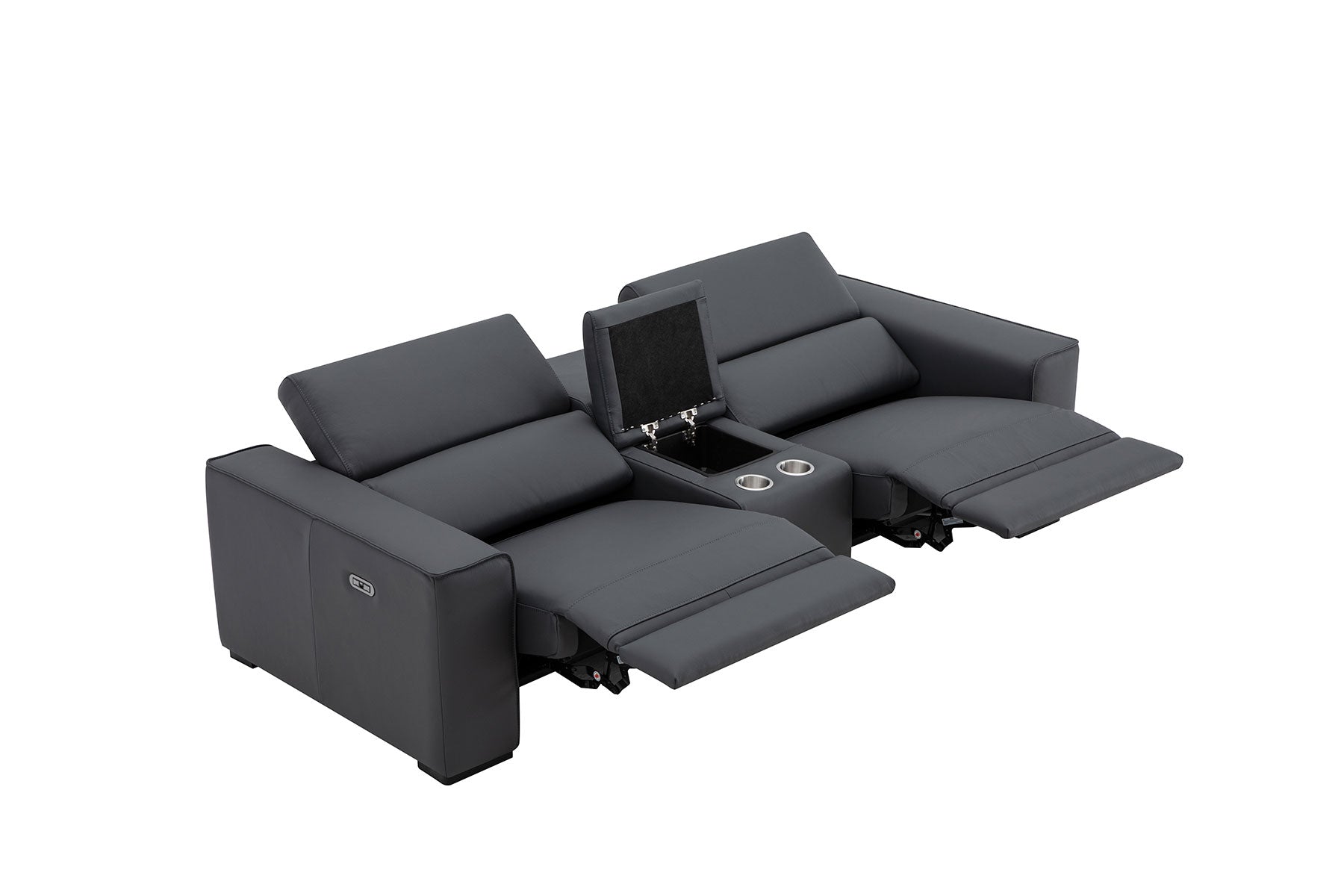 J and M Furniture Couches & Sofa Picasso Loveseat with Console In Blue Grey | J&M Furniture