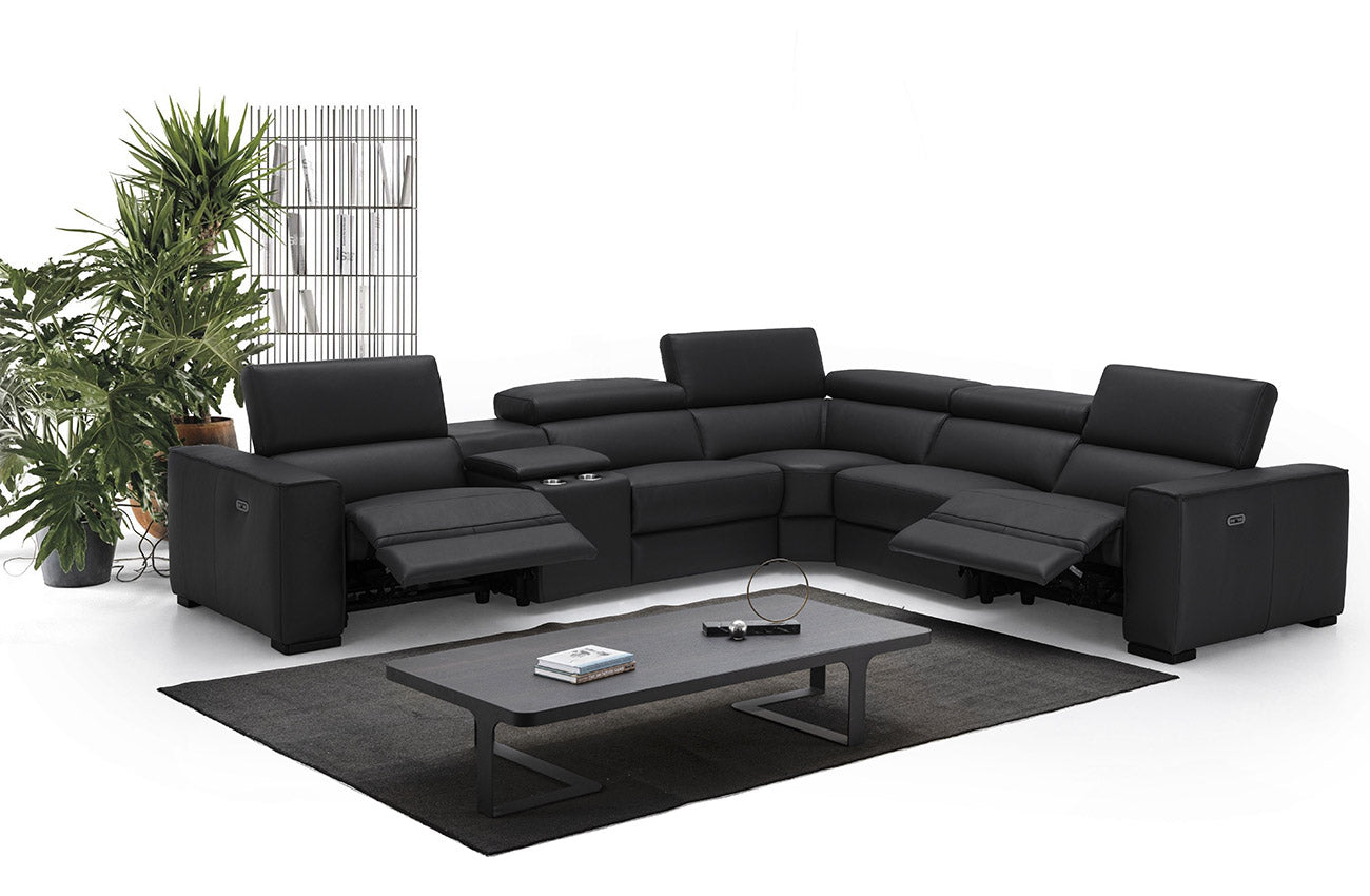 J and M Furniture Couches & Sofa Picasso Motion Sectional in Black | J&M Furniture