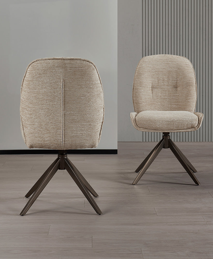 J and M Furniture Dining Chair 3116 Swivel Fabric Dining Chair (Pair) | J&M Furniture
