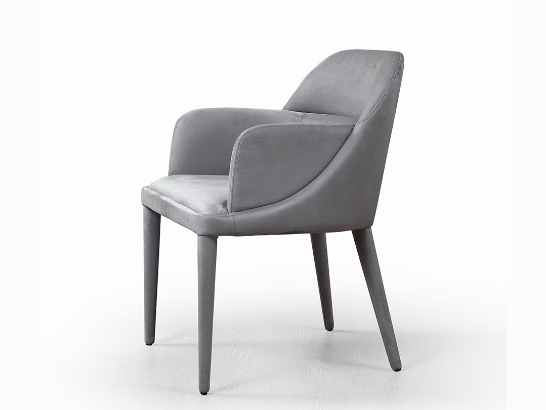 J and M Furniture Dining Chair Baxter Fabric Arm Chair in Grey | J&M Furniture