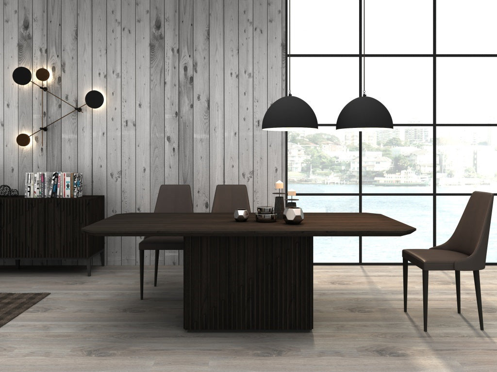 J and M Furniture Dining Chair Moderna Dining Chair in Taupe with Grey legs