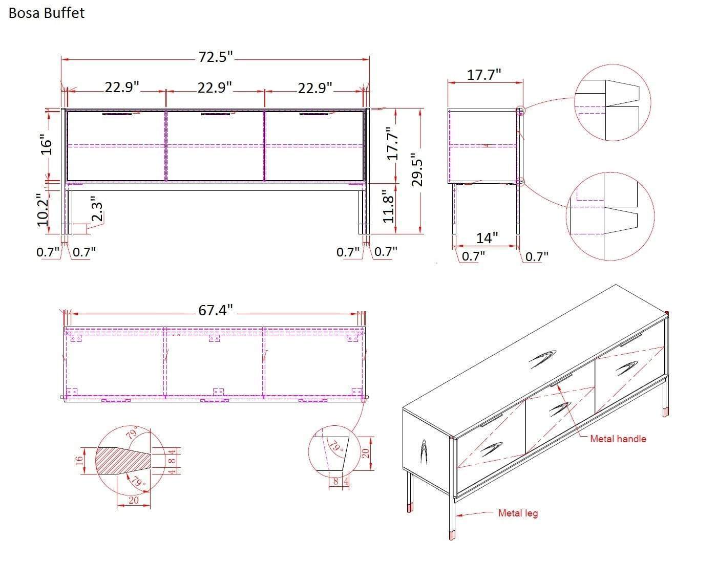 J and M Furniture Dining Sets Bosa Dining Table