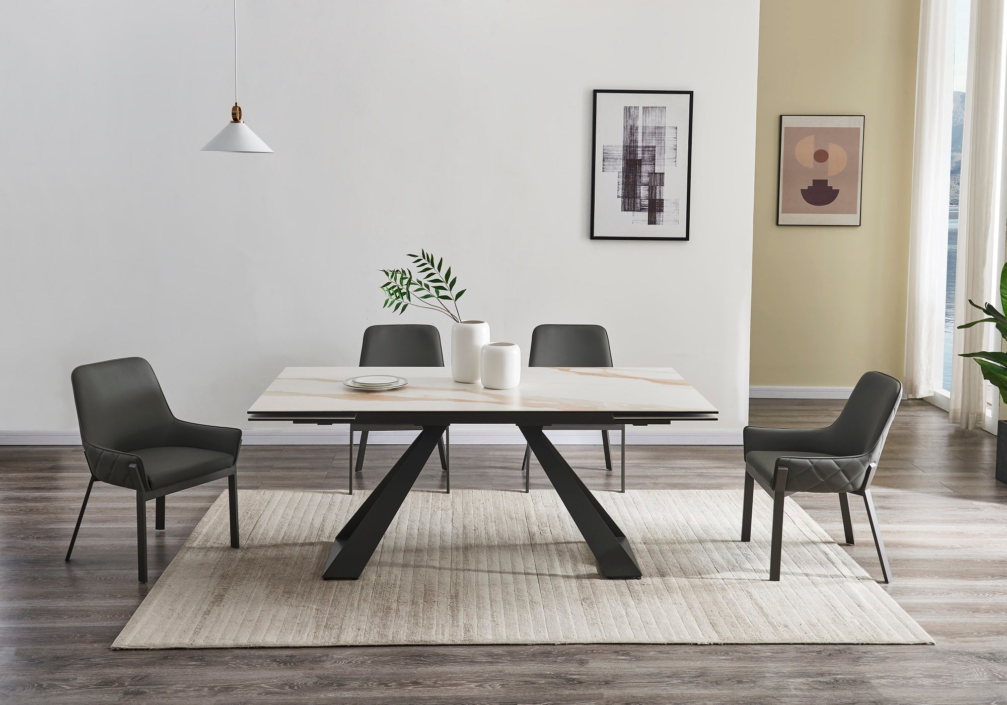 J and M Furniture Dining Sets Swan Extension Table
