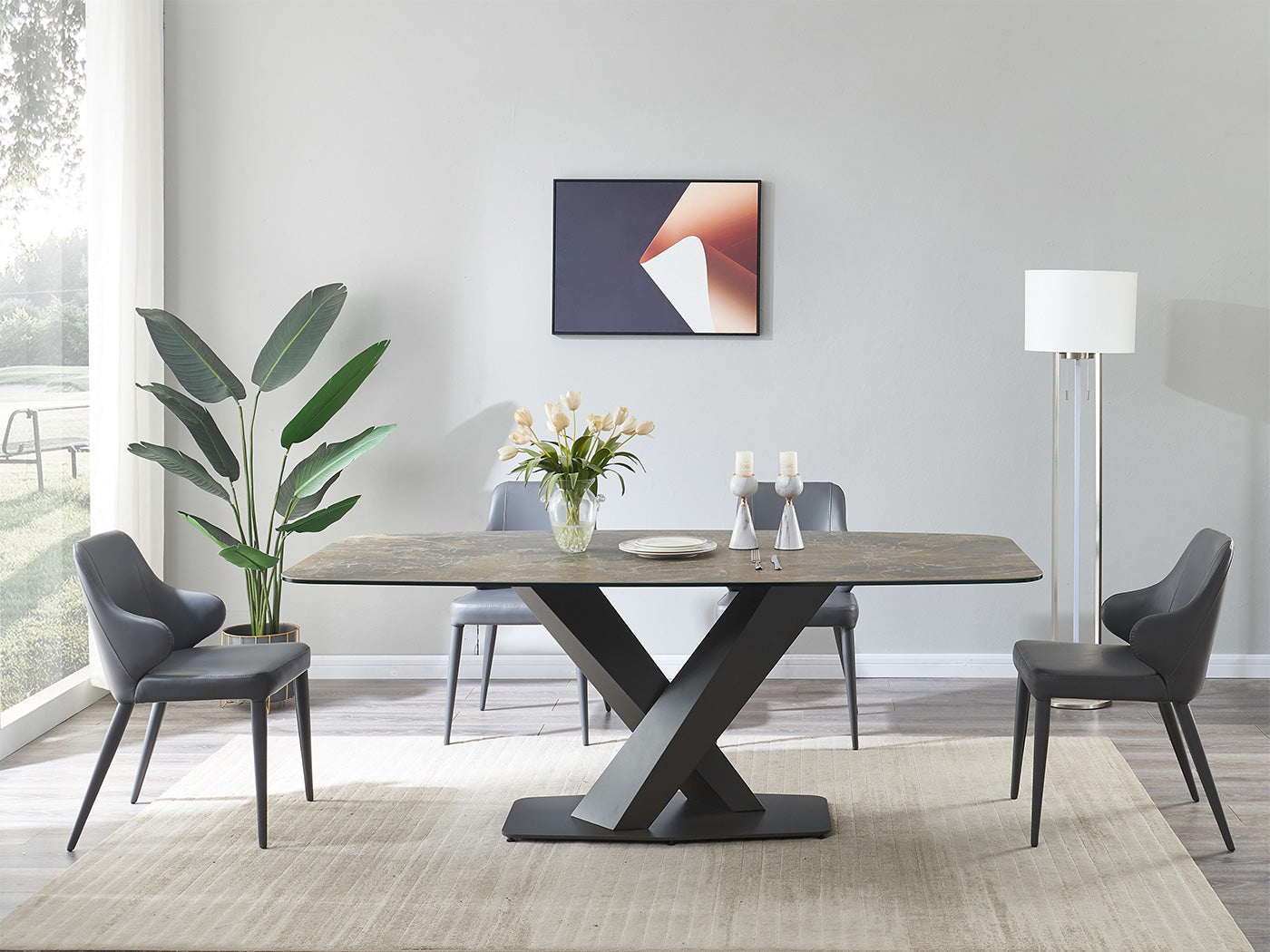 J and M Furniture Dining Table Elegance Fixed Table | J&M Furniture