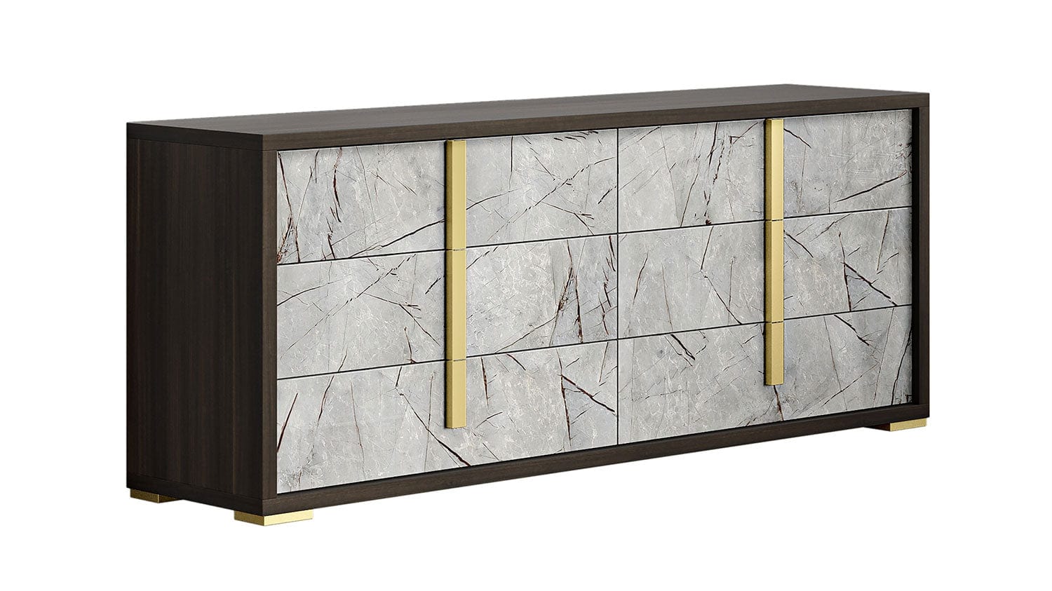 J and M Furniture Dresser Travertine Dresser & Mirror