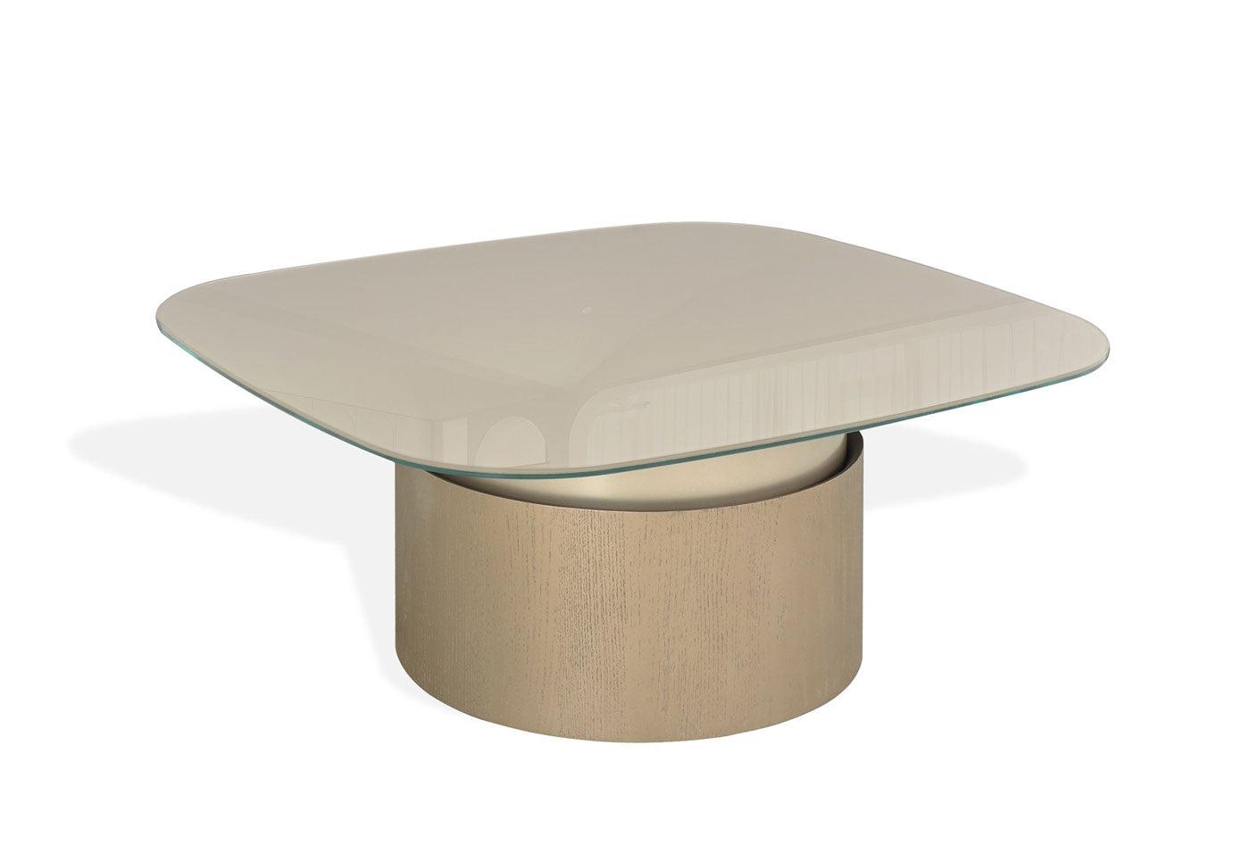 J and M Furniture End Table Essenza Coffee Table Champagne Gold Glass Top Modern