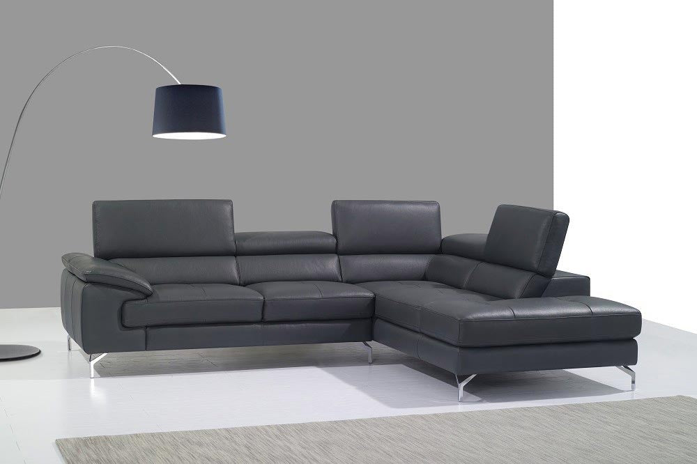 J and M Furniture Living Room A973 Modern Sectional in Dark Grey